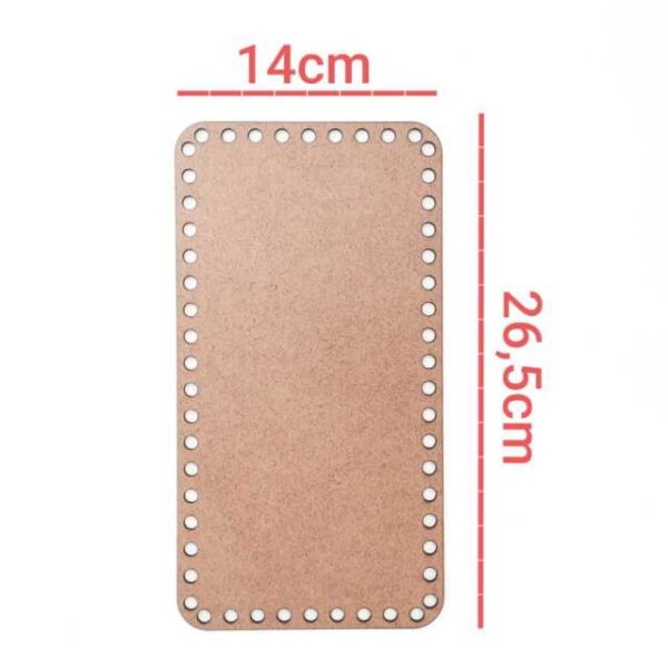 Base Crochê retangular 14x26,5cm