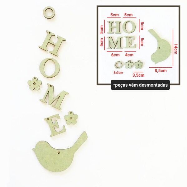 Penca decorativa Home + passarinho ref 2322