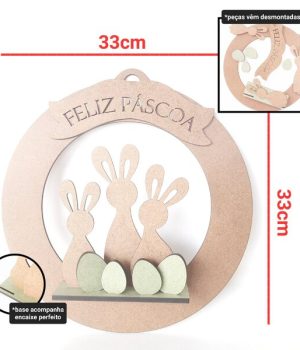 kit guirlanda trio de coelhos